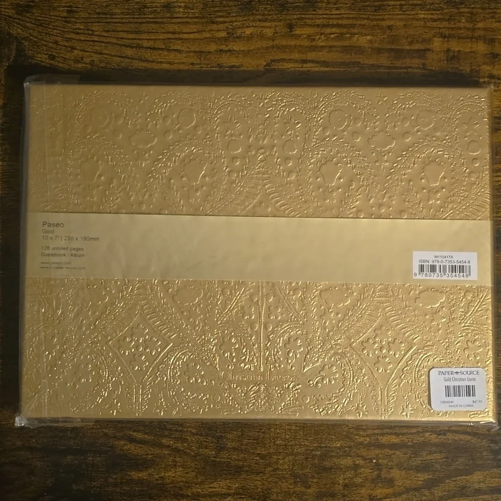 ❤️BUY 2 GET 1 FREE  Christian Lacroix Gold Embossed Paseo Guest Book